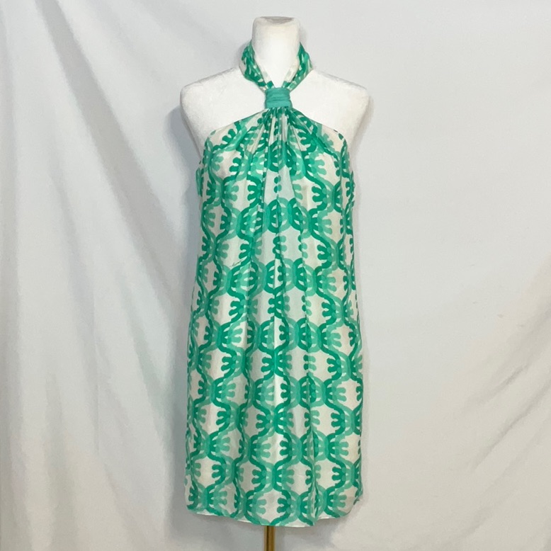 Milly Of New York Green And White Backless Dress
